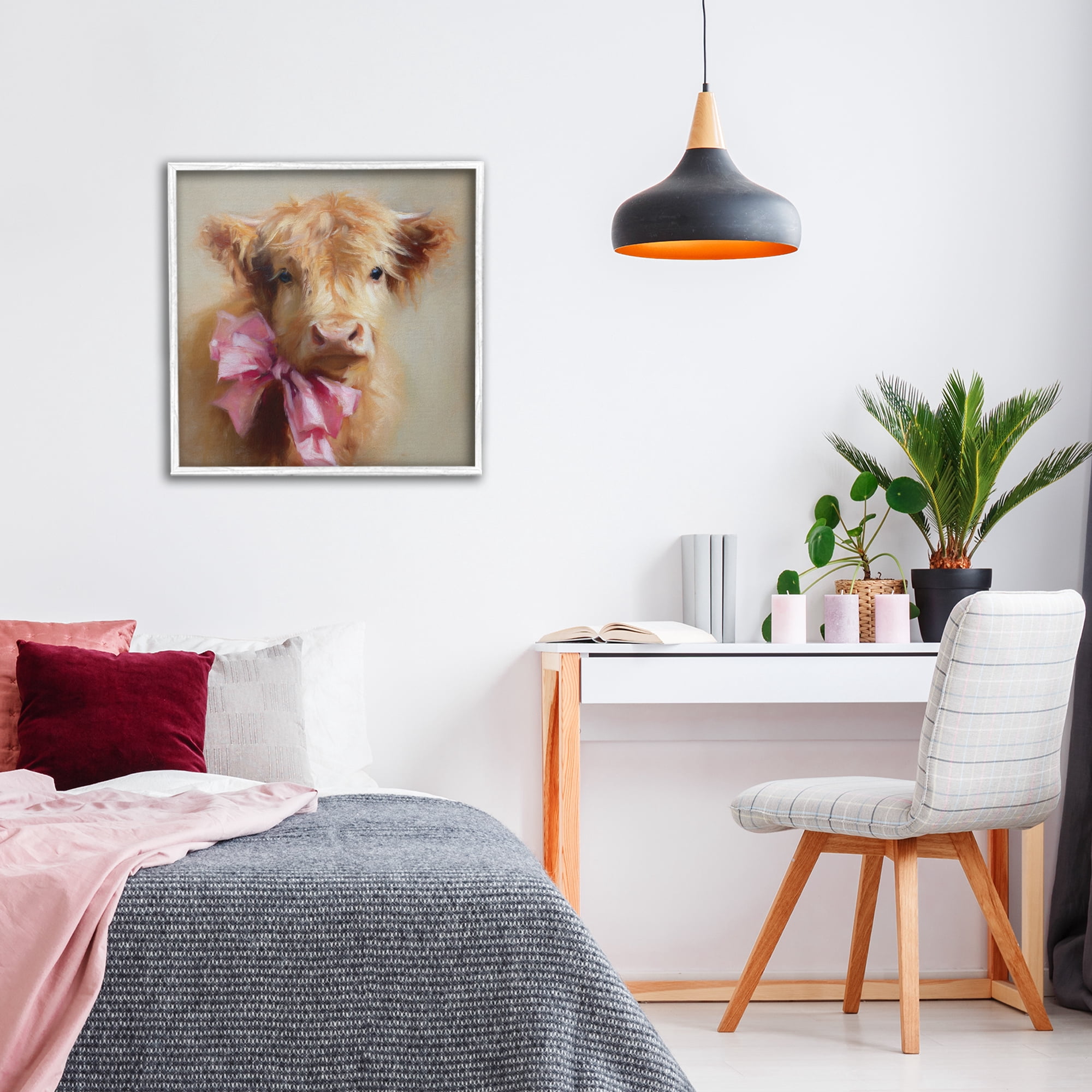 Stupell Industries Little Highland Sweetheart White Framed Giclee Art, design by Tina LeCour