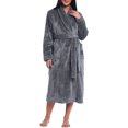 thumbnail image 1 of Women Plush Fleece Robe Long Warm Bathrobe Shawl Collar/Hood, 1 of 6