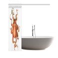 thumbnail image 2 of MYPOP Giant Kraken Octopus Catched Sailing Ship in Tentacles Mythical Monster Ocean Nautical Theme Polyester Fabric Bathroom Shower Curtain 66 X 72 Inches, White Orange, 2 of 2