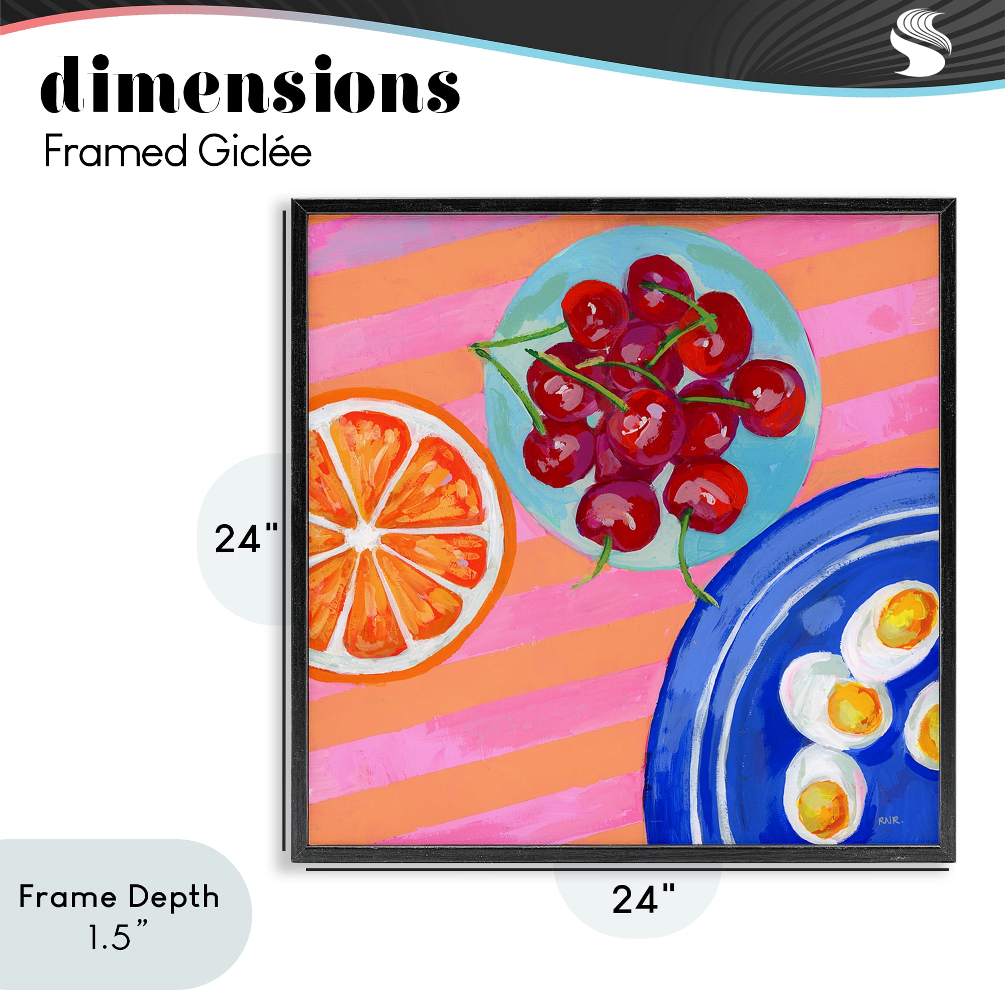 Stupell Industries Summer Snacks Picnic Blanket Black Framed Giclee Art, design by Rachael Reese
