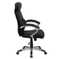 thumbnail image 6 of BizChair High Back Black LeatherSoft Executive Swivel Office Chair with Curved Headrest and White Line Stitching, 6 of 7