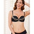 thumbnail image 4 of Wingslove Strapless Bra for Women Underwired Push Up Full Figure Bra Multiway Carpet 8-Way Convertible Straps,Black Nude 38C, 4 of 5