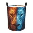 thumbnail image 6 of Lsque Red And Blue Fire Lion pattern Laundry Hamper Basket, Tall Woven Rope Hamper Basket for Clothes, Lightweight Storage Basket, Collapsible Waterproof-Medium, 6 of 8