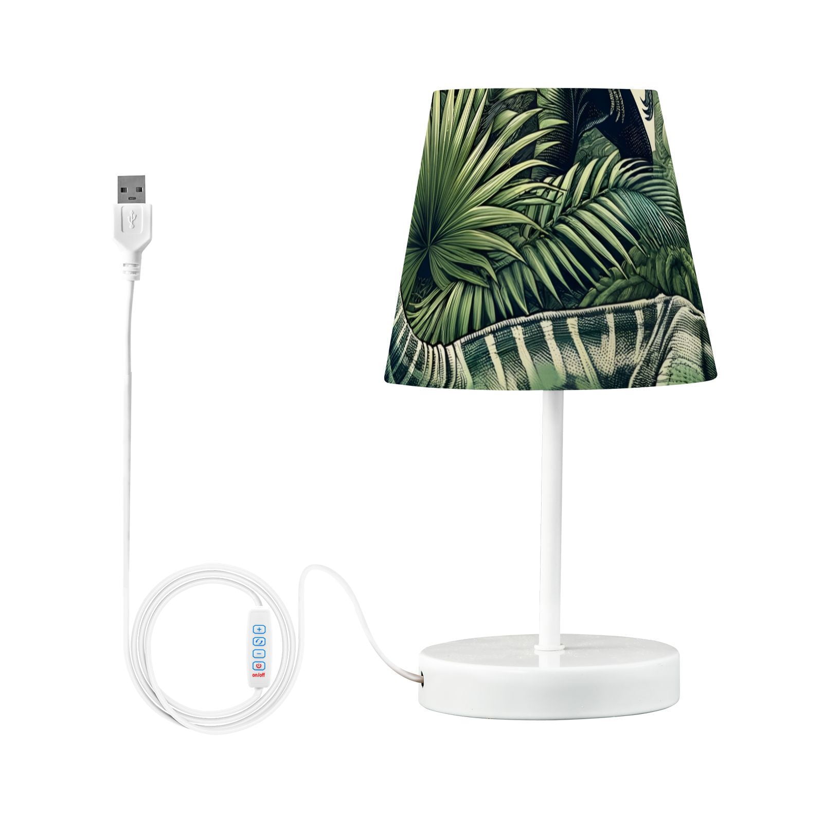 Dinosaurs Leaves LED Desk Lamp Table Lamp USB Bedside Nightstand Small Lamp for Bedroom Living Room Kids Room