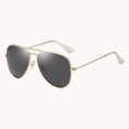 thumbnail image 3 of Gafas de sol polarizadas Gafas de marco de metal Estilo simple (marco de película gris) Oro, 3 of 5