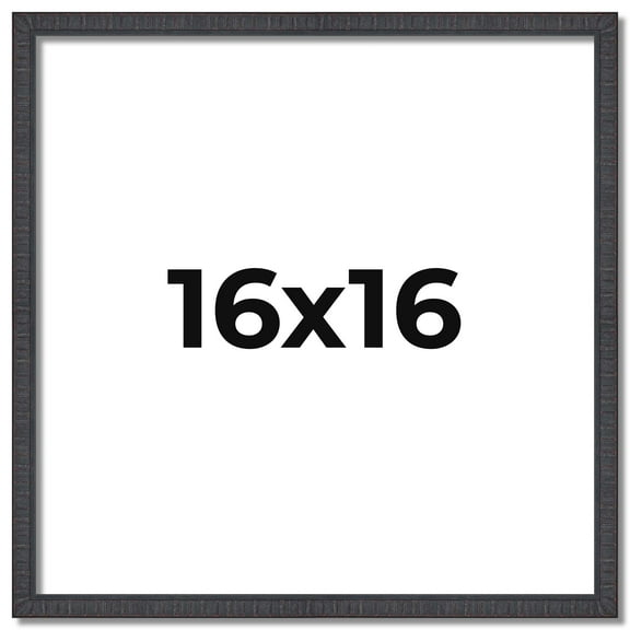 16x16 Rustic Brown Real Wood Picture Frame Width 0.75 inches | Interior Frame Depth 0.5 inches |