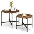 thumbnail image 1 of Costway Ensemble de 2 Tables Basses Rondes 21,5 Pouces et 25,5 Pouces Tables Basses Gigognes Table d'Appoint Ronde, 1 of 10