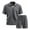 Dark Gray, variant on Mens Luxury Textured Jacquard 2 Piece Set Classic Polo Shirt And Elastic Waist Shorts Soft Lightweight Summer Athletic Lounge Outfit Light Gray XL