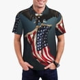 thumbnail image 5 of Yiaed American FlagPrint Men's Short Sleeve Polo Shirt,Golf Polo for Men Three-Button Golf Shirt Athletic Casual Collared T-Shirt- 3X-Large, 5 of 7