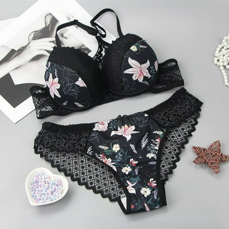 

Zpanxa Bras for Women Lingerie Set Sexy Bra and Panties Summer Thin Lingerie Set Womens Bras Sports Bra Black L