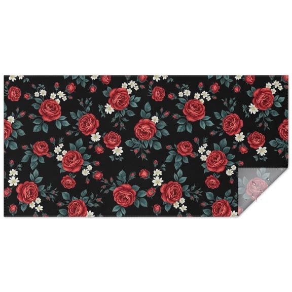 Pioneer Flower Floral Print Pattern Rectangle Tablecloth 60"x120", Waterproof Polyester Table Cloth, Wipeable Spillproof for Dining Camping Indoor Outdoor