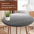 thumbnail image 5 of Gradient Grey Round Fitted Table Cover Waterproof Table Cloth with Elastic Edge Wipeable Tablecloth for Picnic Camping Party Fits 45"-54" Diameter, 5 of 8