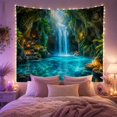 thumbnail image 2 of Tropical Grotto Tiered with Waterfall Cascades Down Rocky, Mystical Fantasy for Space Lovers, Galaxy Room Decor, Mother'S Day Gift, Tapestry Wall Hanging for Bedroom and Dorm, 2 of 6