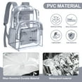 thumbnail image 3 of Sanmadrola Clear Backpack for School Backpack Heavy Duty PVC Transparent Bookbag Stadium Approved See Through Backpack 17'' Gray, 3 of 8