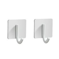 Nkmbld Adhesive Hooks for Hanging, Stainless Steel Strong Load-Bearing Hook Kitchen Bathroom Towel Rack Wall Hanging Non Perforated Hook, White