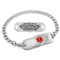 thumbnail image 1 of MedicEngraved Stainless Steel Custom Medical Alert Bracelet - 5mm Curb Link, 1 of 7