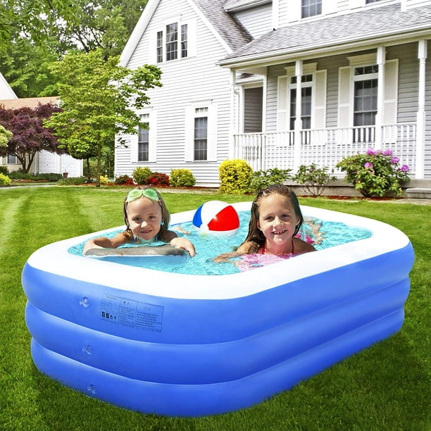 Piscine gonflable pour enfants et adultes - Piscine hors sol avec pompe -  Piscine gonflable pour enfants, famille, extérieur, jardin