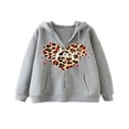 thumbnail image 1 of POINTERTECK Women Hoodie  Heart Letters Leopard Print Sweatshirt with Pockets, 1 of 3