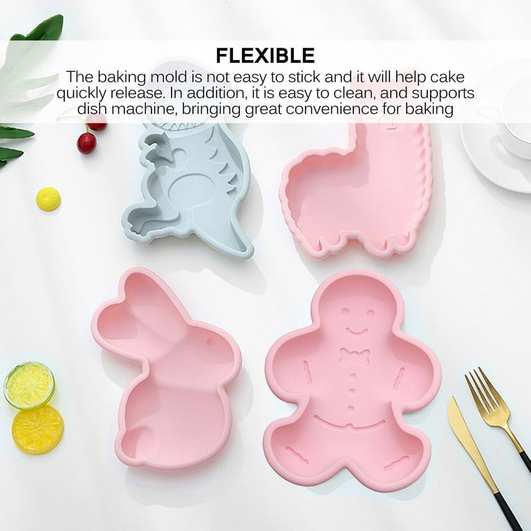 Gingerbread Man Cake Mold Multipurpose Silicone Cake Mold Reusable Flexible  Baking Tray for Home Kitchen Birthday Party Festival