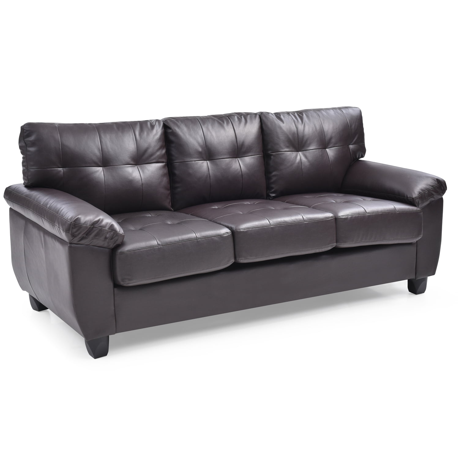 Glory Furniture Gallant Faux Leather Sofa in Cappuccino