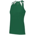thumbnail image 4 of Augusta M Ladies Overspeed Track Jersey Dark Green/White 348, 4 of 5