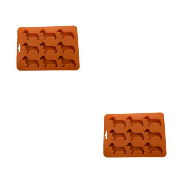 Monstrate Molde con forma de perro salchicha, fabricado con duradero y resistente al calor para usos múltiples. Naranja 2Conjunto