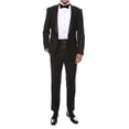 thumbnail image 2 of Ferrecci Men's Reno Black Slim Fit Shawl Collar Lapel 2 Piece Tuxedo Suit Set - Tux Blazer Jacket and Pants (52 Regular), 2 of 7