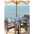 thumbnail image 3 of Outdoor Tablecloth with Umbrella Hole for Patio/Picnic/Party/Camping, Starfish Sea Blue Coastal Waterproof Table Cloth Square Cover Washable, Summer Nautical Shell Beach (60"x 60"), 3 of 9