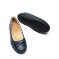 thumbnail image 4 of BURUDANI Women’s Round Toe Ballet Flats Slip-On Flat Low Heels Dress Work Shoes For Ladies with Arch SupportNavy Size 10, 4 of 8