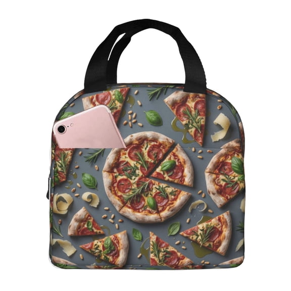 Pizza Insulated Lunch Box Reusable Lunch Bag Women Men Cooler Tote Bag For Work Picnic Outdoors Office Travel