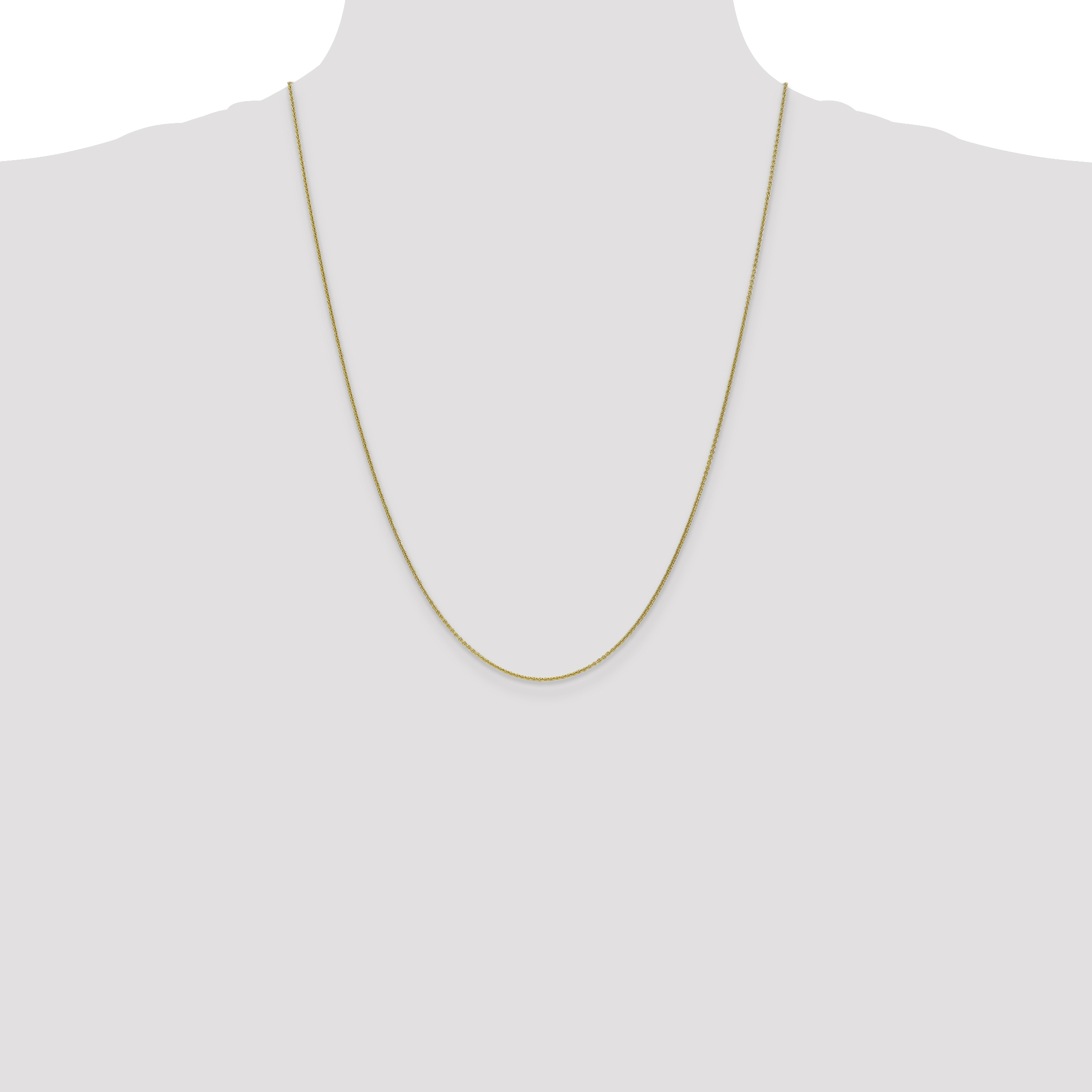 10k Yellow Gold .6mm Solid Link Cable Chain Necklace 16 Inch Pendant Charm Round Fine Jewelry For Women Gifts For Her