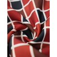 thumbnail image 7 of Red Womens Long-Sleeved Plaid Maxi Dress With V-Neck And Belted Waist, Casual Retro Swing Style, 7 of 7