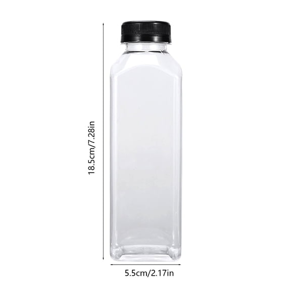 Dvruxg Plastic Juice Bottle Drink Containers Juicing Bottles with Black Lids, Suitable for Juice, Milk and Homemade Beverages