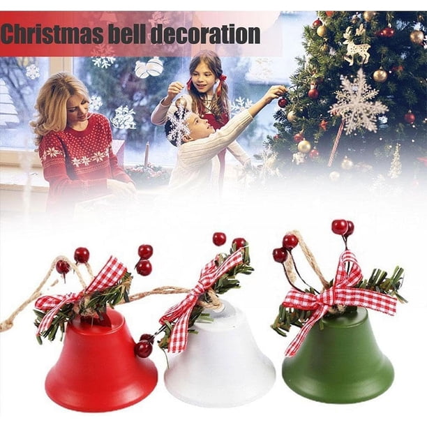 Adornos de campana,Decoraciones de árboles de campanas rojas,Pequeños adornos de árboles colgantes,Decoraciones colgantes de árboles,para puertas interiores