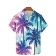 thumbnail image 5 of AHTJRT Men's Oversized Camp Shirt Hibiscus Watercolor Blooms Chic Resort Wear Multicolor S, 5 of 5