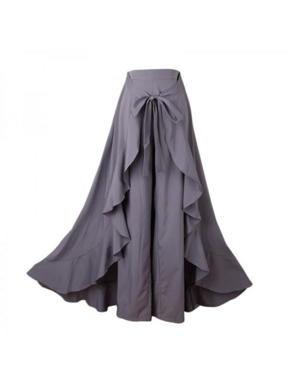 【mnem】Frill Skirt Pants MarinaVida Summer Women Ruffle Skirt Palazzo Mid Waist Pants