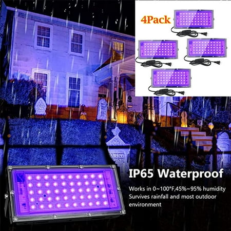 

UV Glue Curing Purple Lamp UV Ultraviolet Blacklight Fixtures LED Lights 50W Glow In The Dark Party Supplies Decoration.4PCS