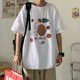 thumbnail image 3 of Camisetas para hombre, camiseta holgada de gran tamaño con letras para hombre, estampado trashy Y2k, ropa holgada, ropa popular coreana, ropa de calle S, 3 of 5