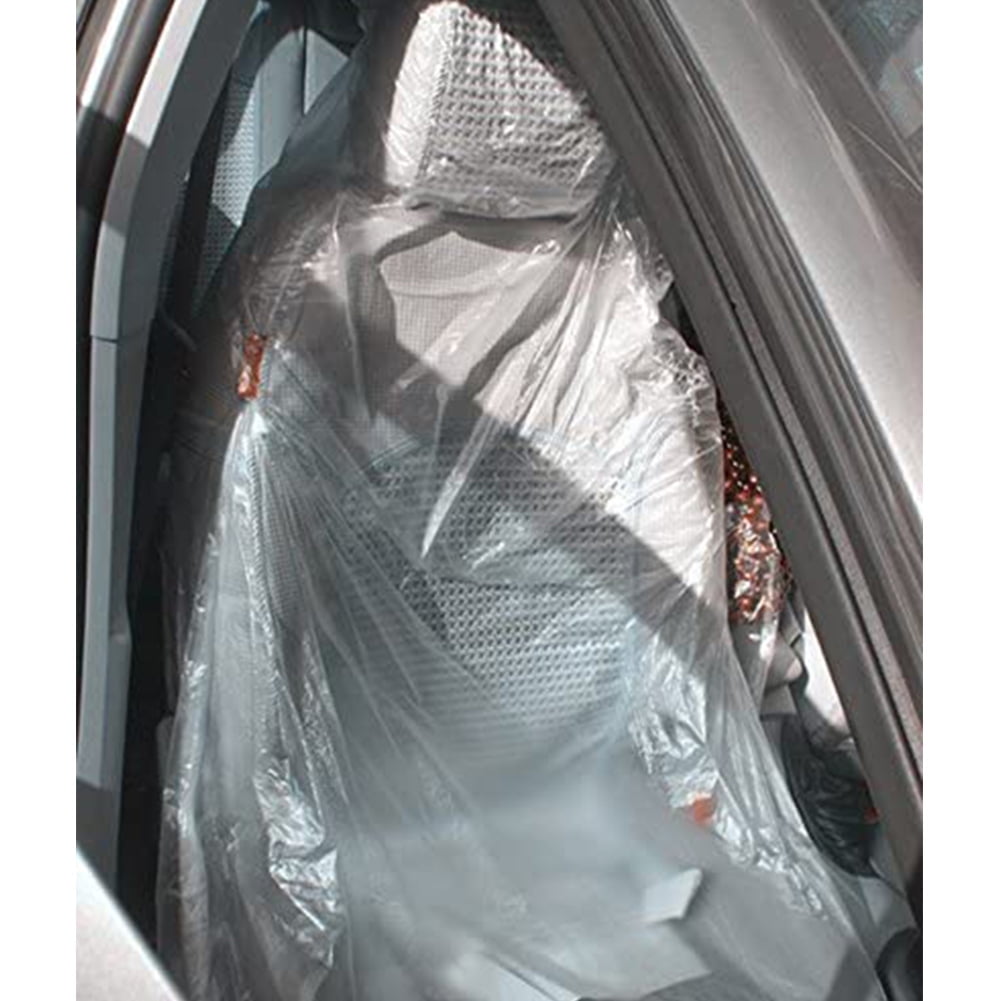Yiwa Car Disposable Plastic Seat Cover Garage Disposable Plastic Seat Covers Vehicle Protectors Clear