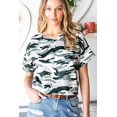 thumbnail image 4 of ABPHQTO Camiseta de manga corta verde Bleach Splash Camo para mujer, 4 of 5