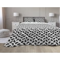thumbnail image 1 of Monochrome Comforter & Sham Bedding Set, Abstract Ripe Watermelon Slices and Strips with Dots Illustration, 3 pcs Duvet Set Microfiber Filling Quilt, 5 Sizes, Charcoal Grey and White, by Ambesonne, 1 of 4