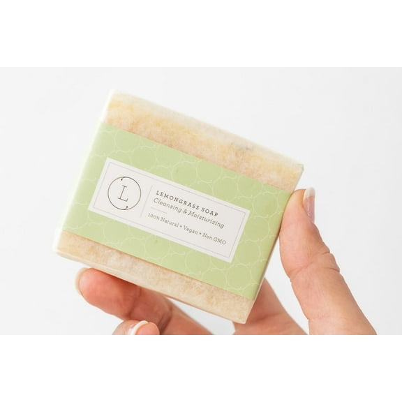 Lizush - 2 X Lemongrass Natural Soap Bar, Handmade Body Soap Gift