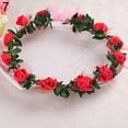 thumbnail image 2 of opvise Rose Flower Crown Headband Wreath Party Wedding Bridal Garland Hairband Red, 2 of 8