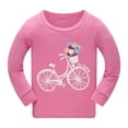 thumbnail image 6 of WIBACKER 1-10 Years Girls' Long Sleeve Top and Pants Snug Fit 100% Cotton 2 Piece Pajama Set Kids Sleepwear - Bike, 6 of 10