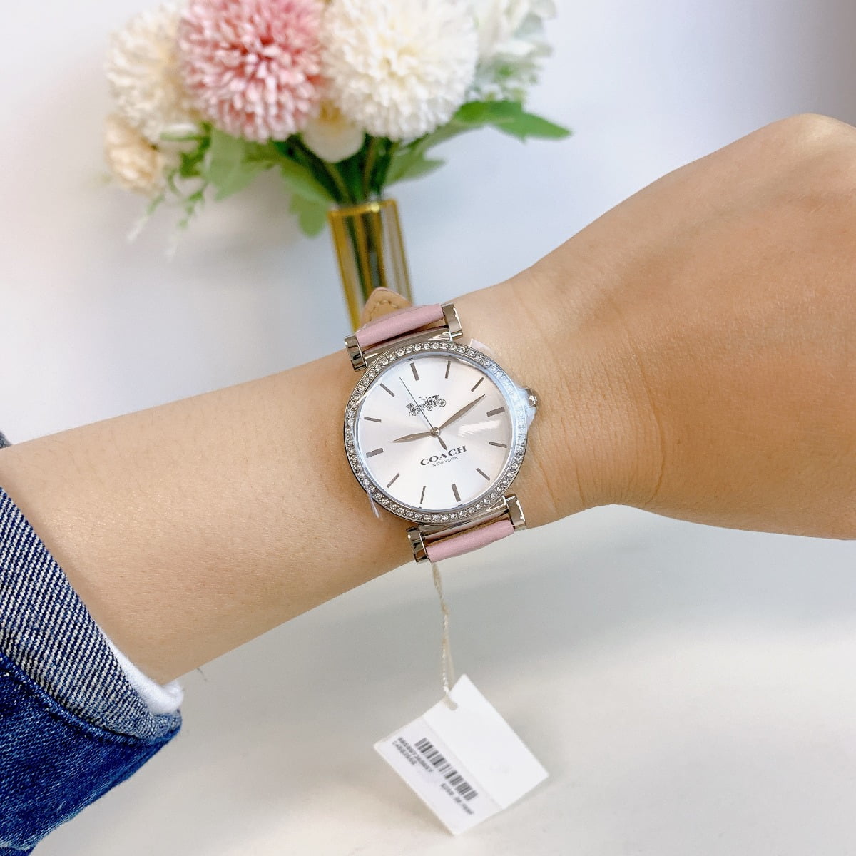 Coach Mini Boyfriend Watch 14503146 with Signature White 