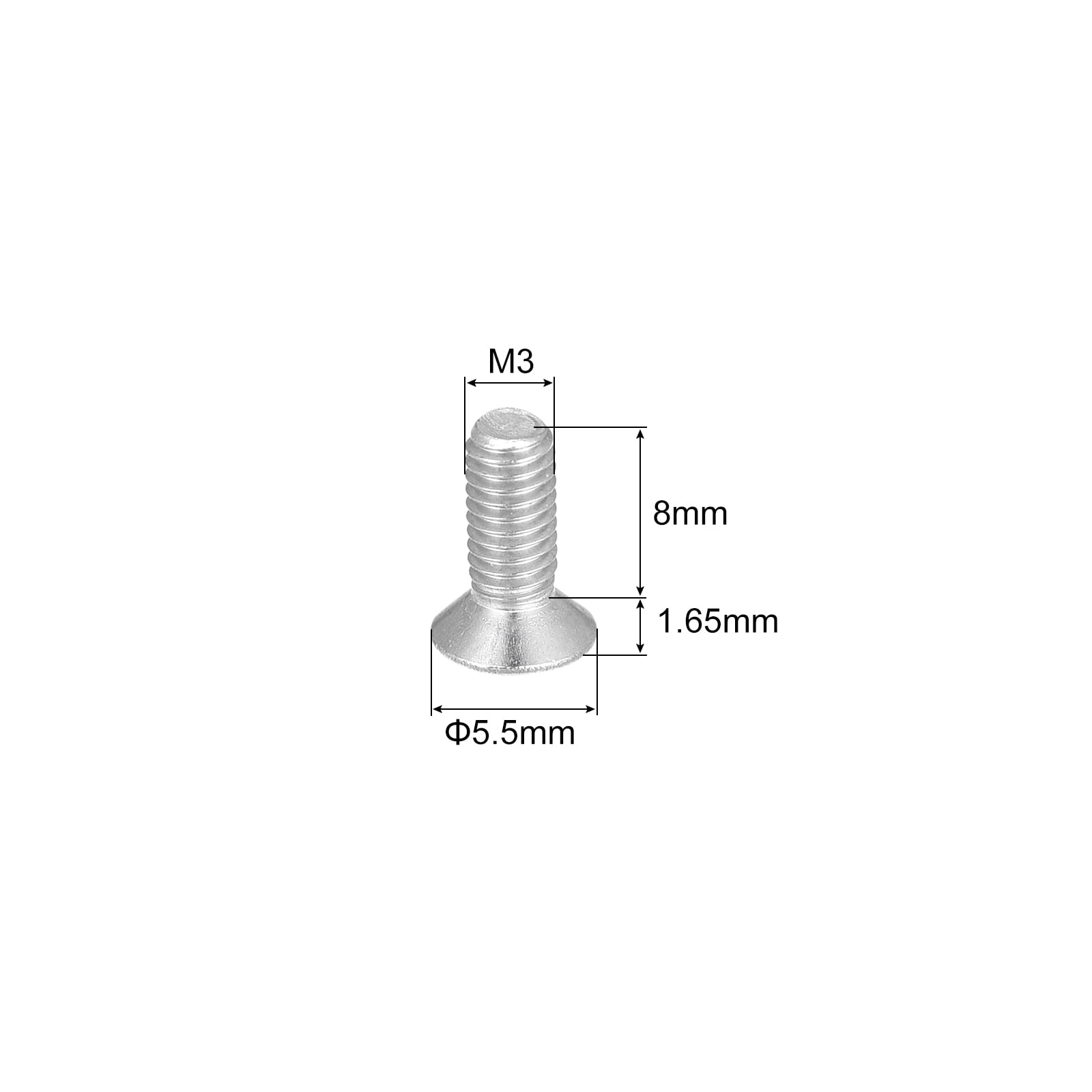 Unique Bargains Torx Machine Screws 316 Stainless Steel Countersunk Head Fasteners M3x8mm