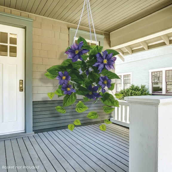 Allstate Artificial Morning Glory Floral Hanging Bush Spray - 20" - Purple