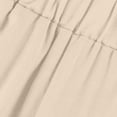 thumbnail image 4 of Aihuaihua Cotton Linen Floral Cropped Pants for Women Summer Elastic Waist Straight Wide Leg Boho Beach Trouser with Pockets Beige XL, 4 of 5