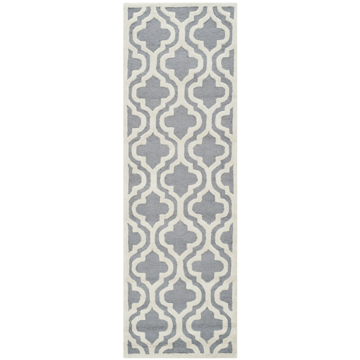 SAFAVIEH Cambridge Kirsten Geometric Wool Area Rug, Silver/Ivory, 4' x 4' Round - image 5 of 10