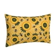 thumbnail image 2 of Naloa Bees and Sunflowers Pillowcase, Throw Pillowcase, Wrinkle-Free, Stain-Resistant with Hidden Zipper for Bedroom Sofa - 16"x24", 2 of 9